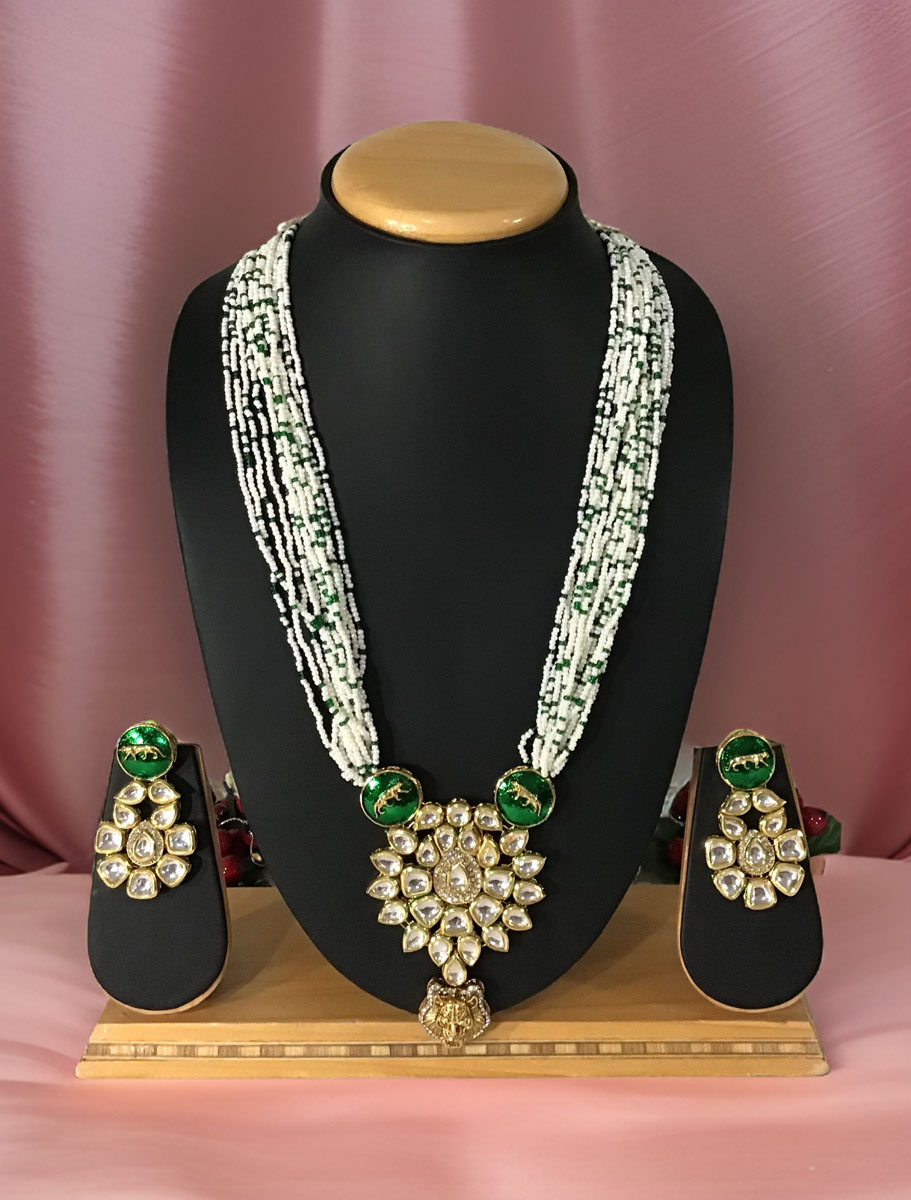 Sabhyasachi inspired Jaguar Kundan Pendant long necklace set