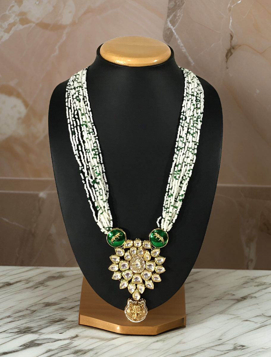 Sabhyasachi inspired Jaguar Kundan Pendant long necklace set