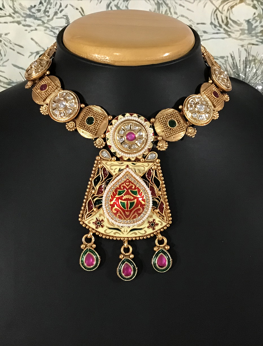 Exclusive Designer Rajwadi Meenakari Choker set