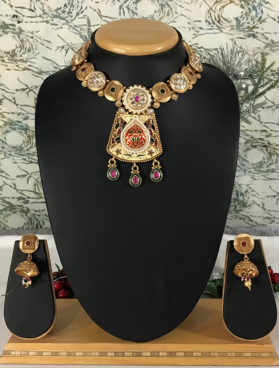 Exclusive Designer Rajwadi Meenakari Choker set