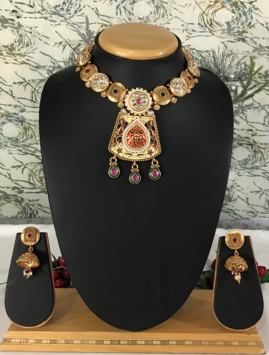 Exclusive Designer Rajwadi Meenakari Choker set