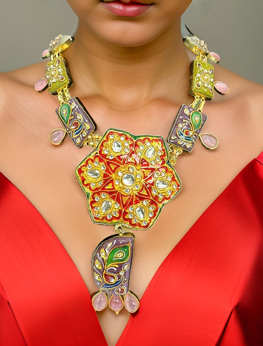 Traditional Handpainted Necklace Set