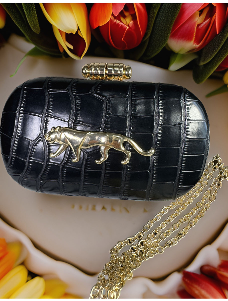 Sabyasachi Inspired THE ROYAL BENGAL MINAUDIÈRE Croco Leather Clutch bags