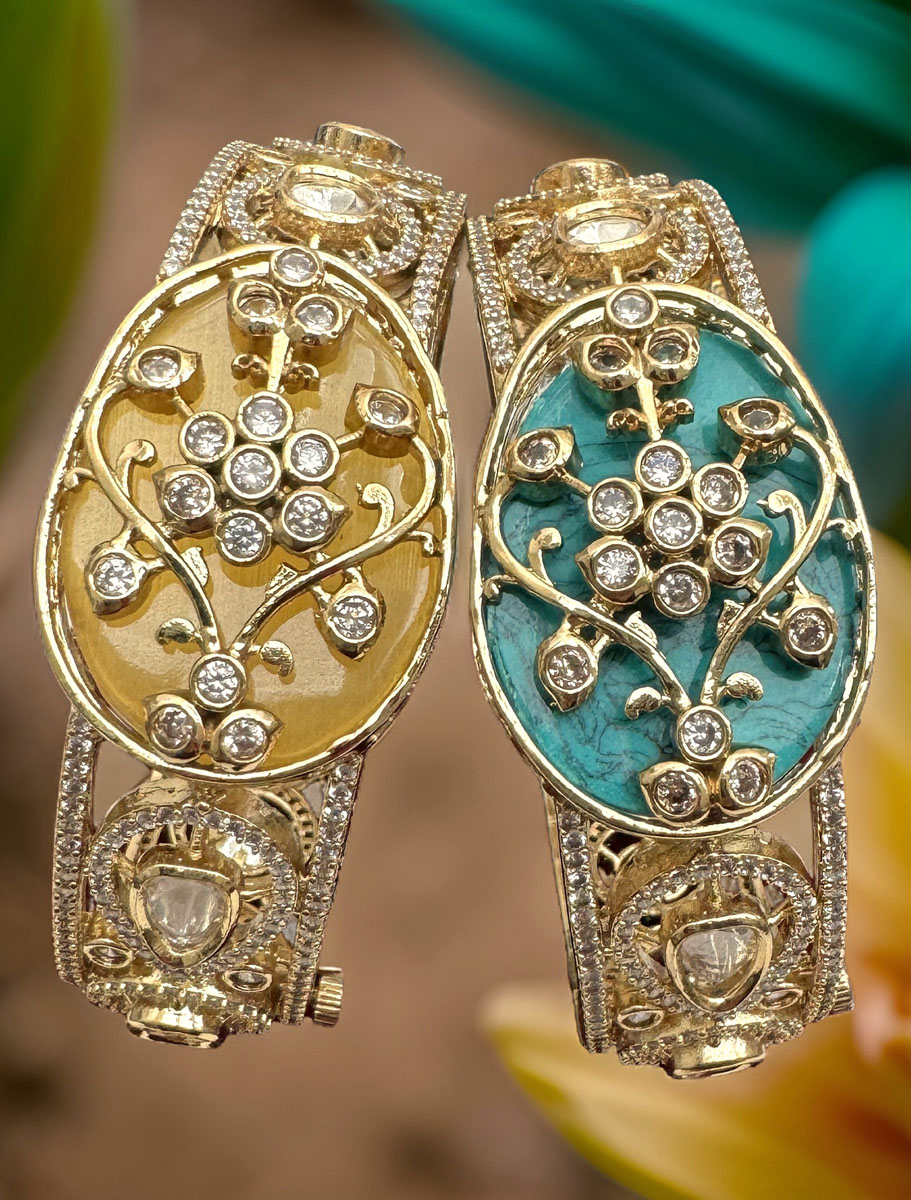 Amrapali Inspired Kundan CZ Bracelet Kada