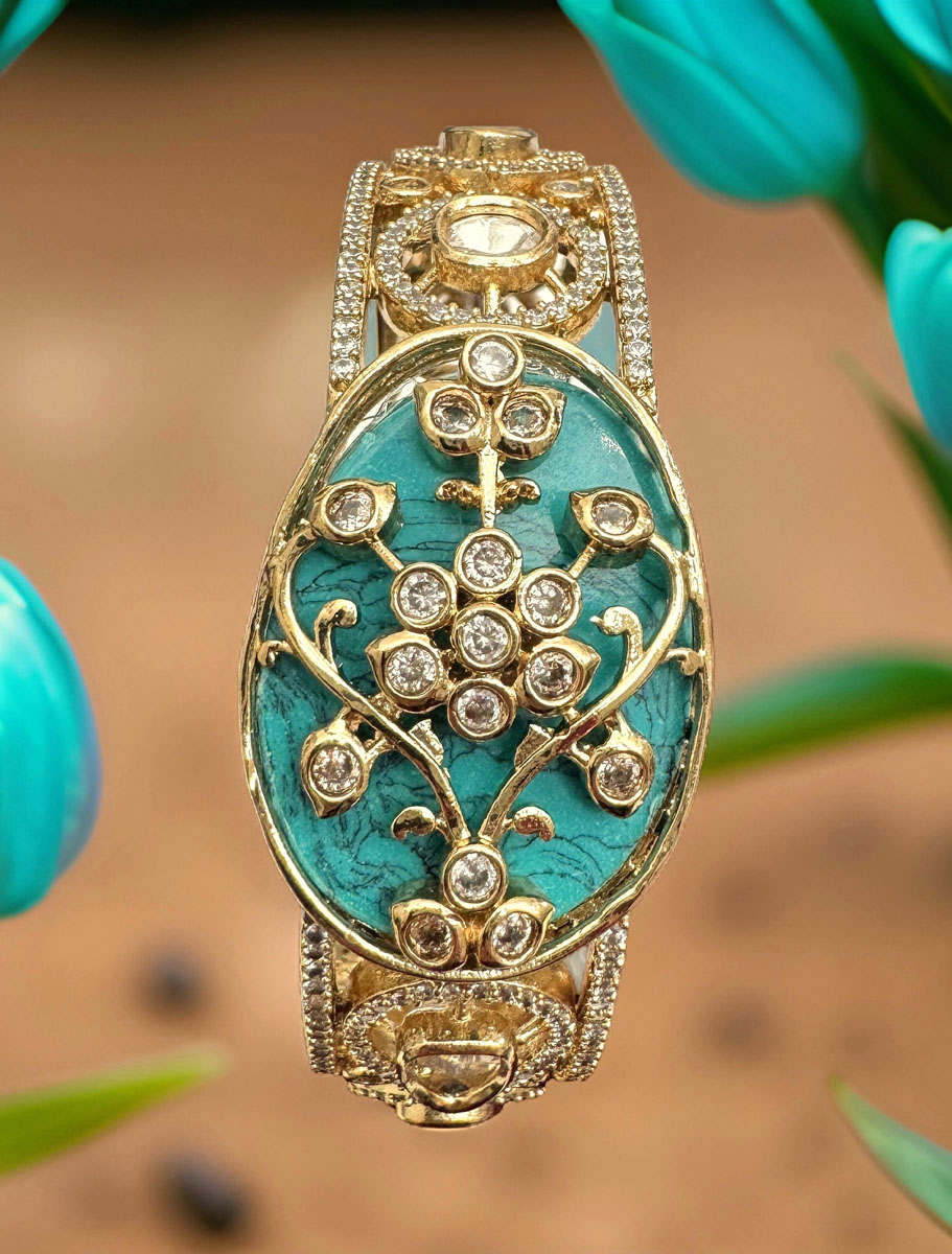 Amrapali Inspired Kundan CZ Bracelet Kada