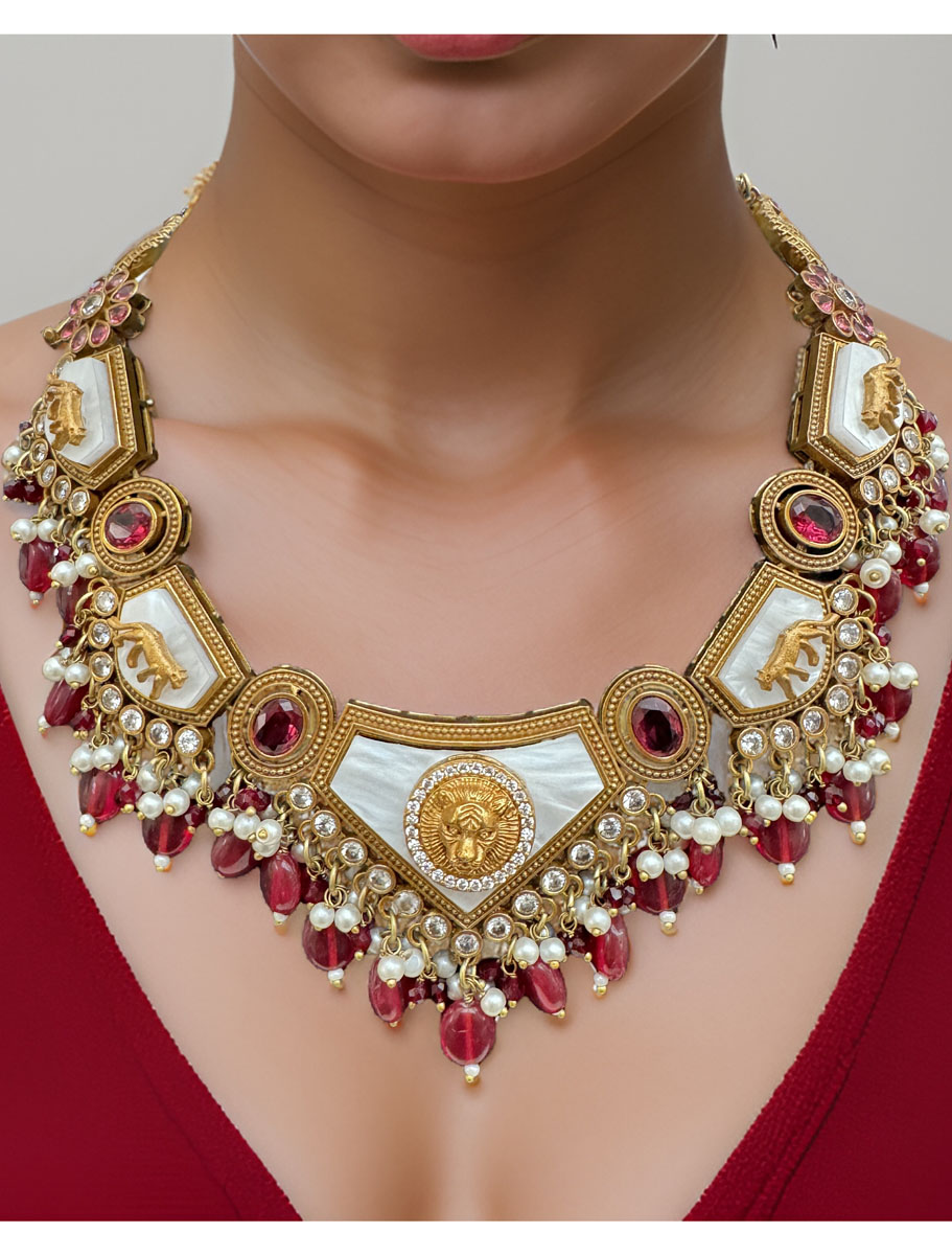 Sabyasachi Inspired Mother of Pearls Necklace Set