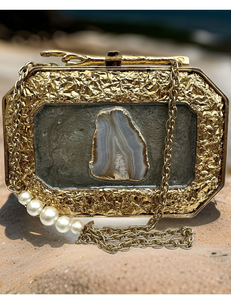 Golden Opulent MOP Evening Clutch