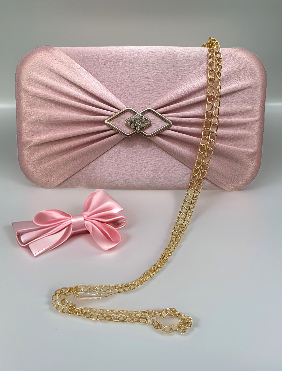 Satin Hardshell Evening Clutch Bag