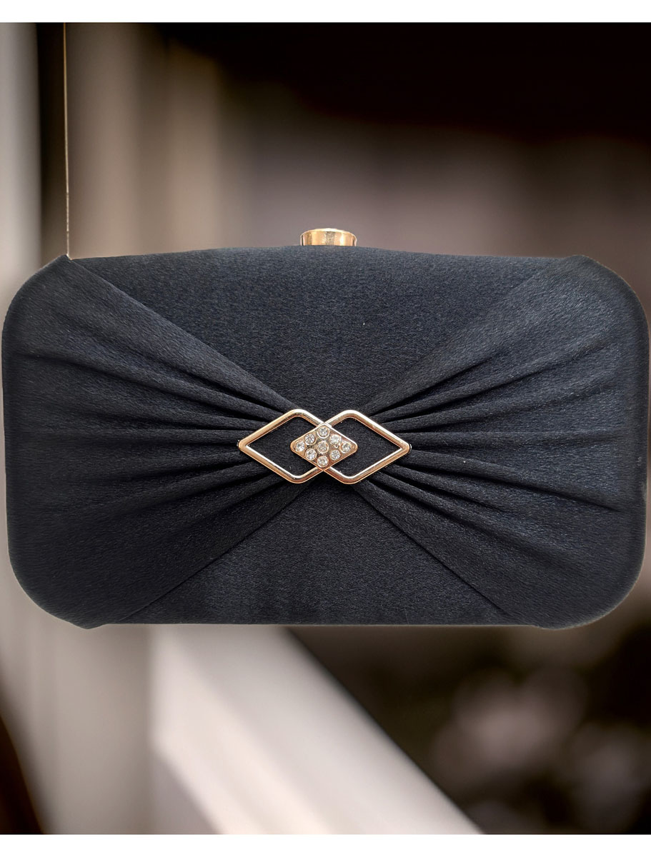 Satin Hardshell Evening Clutch Bag