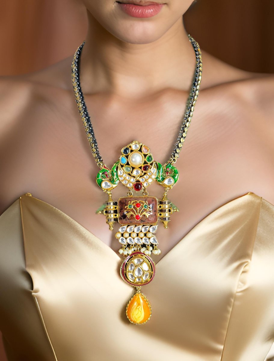 Exquisite Amrapali Fusion Pendant Necklace