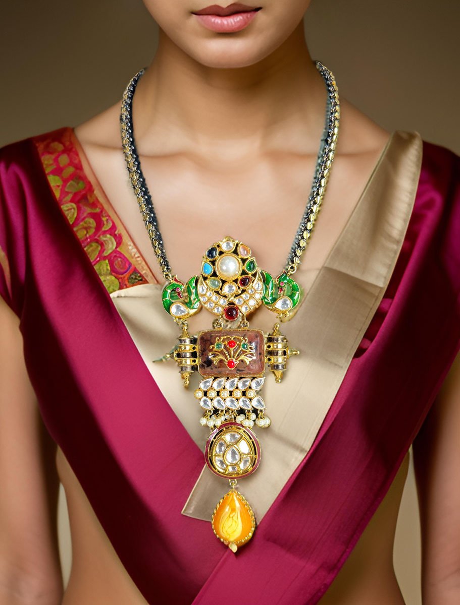 Exquisite Amrapali Fusion Pendant Necklace