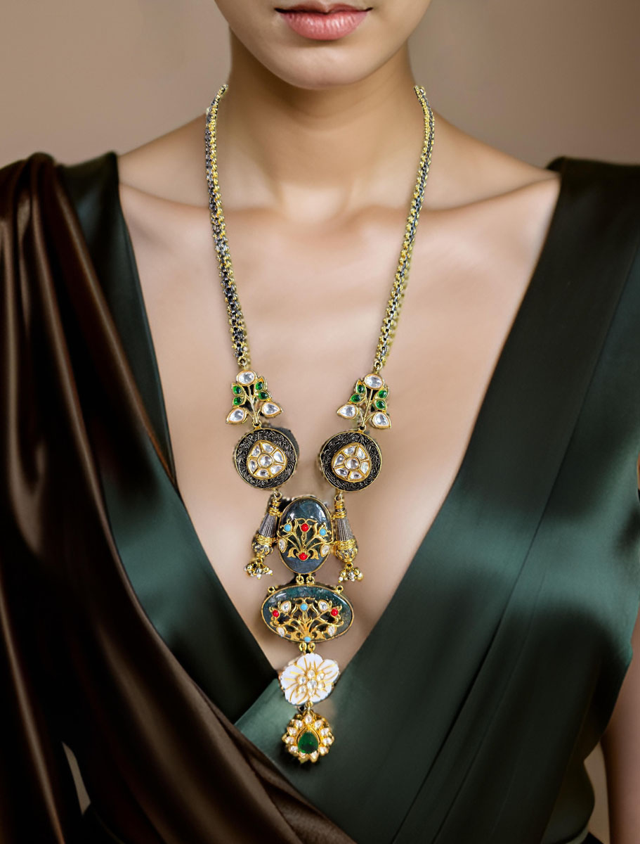 Celebrity Inspired Sabyasachi  Fusion Pendant Long  Necklace Set