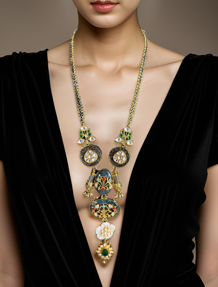 Celebrity Inspired Sabyasachi  Fusion Pendant Long  Necklace Set