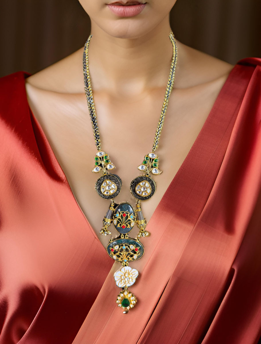 Celebrity Inspired Sabyasachi  Fusion Pendant Long  Necklace Set