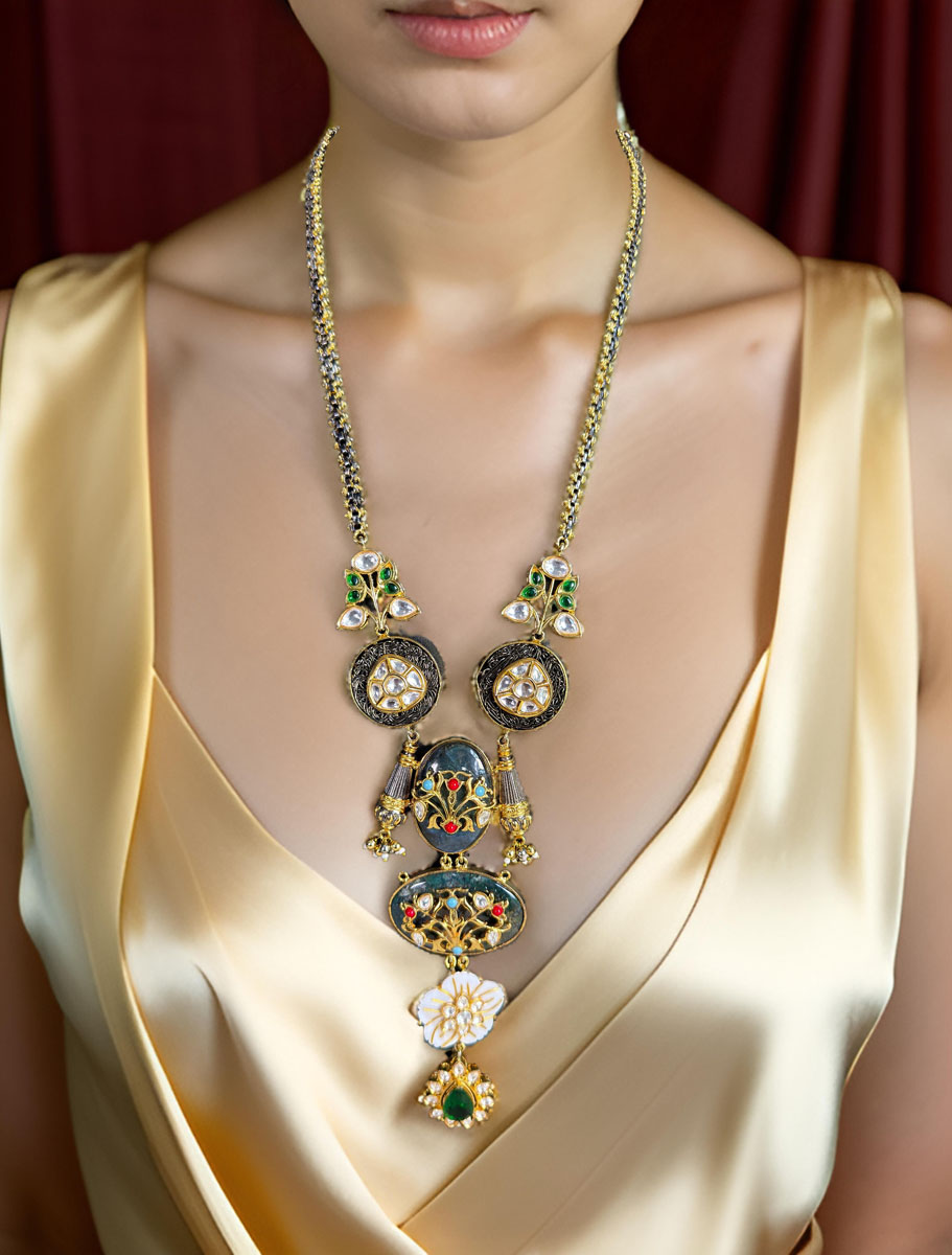 Celebrity Inspired Sabyasachi  Fusion Pendant Long  Necklace Set