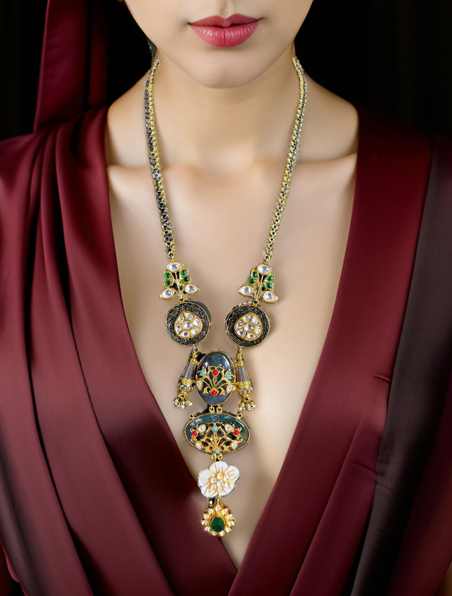 Celebrity Inspired Sabyasachi  Fusion Pendant Long  Necklace Set