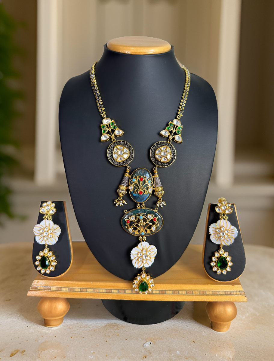 Celebrity Inspired Sabyasachi  Fusion Pendant Long  Necklace Set