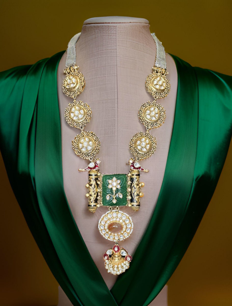 Sabyasachi Inspired Ancestral  Kundan Long Necklace Set