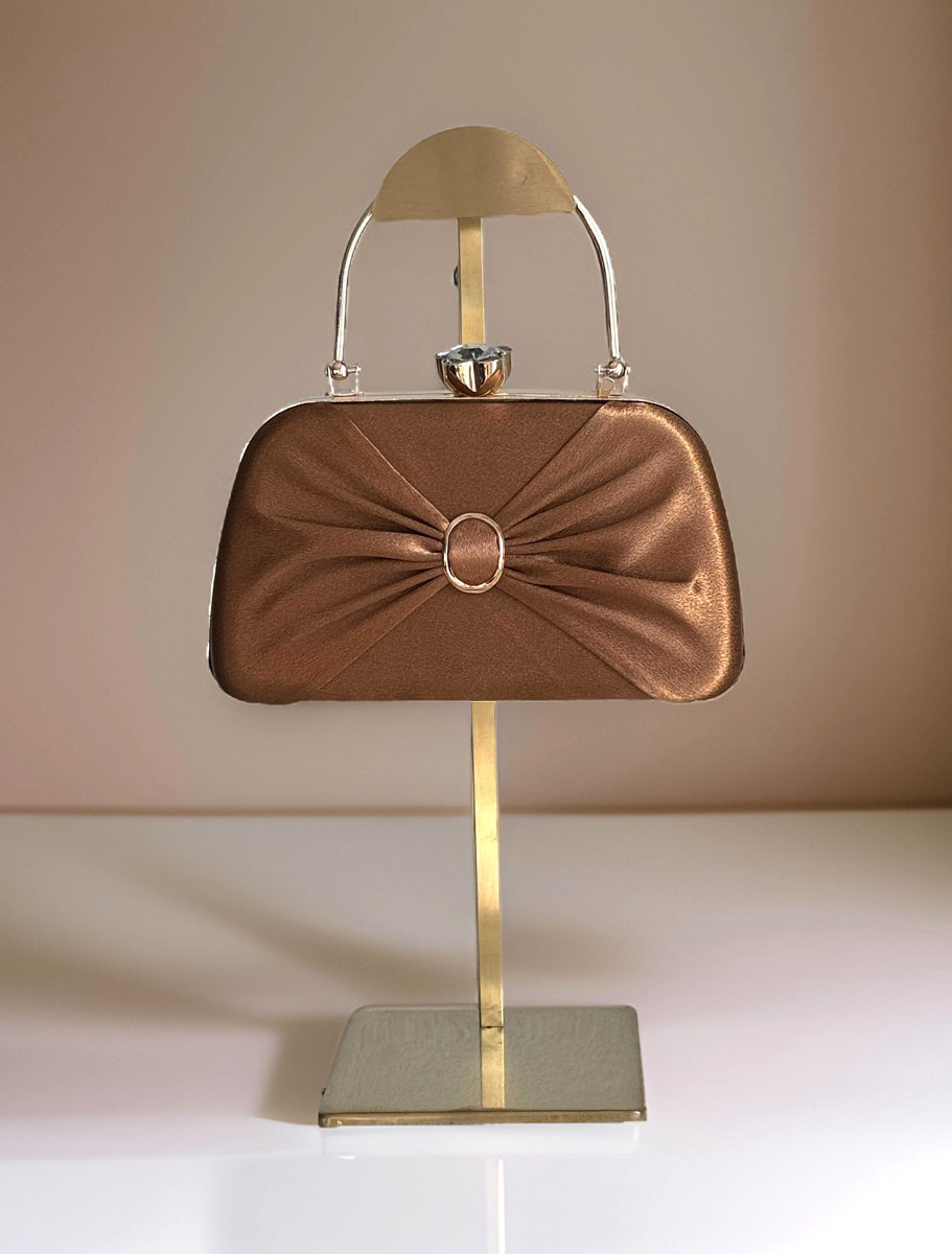 Satin Pleated Evening Bag with accessories