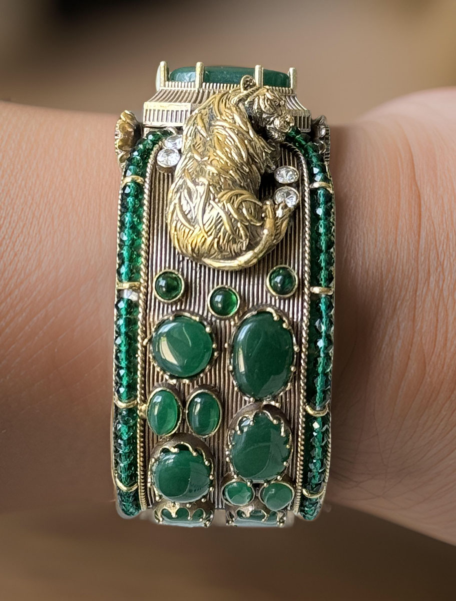 Sabyasachi Inspired Bengal Tiger Doublette Stones Broad Kada