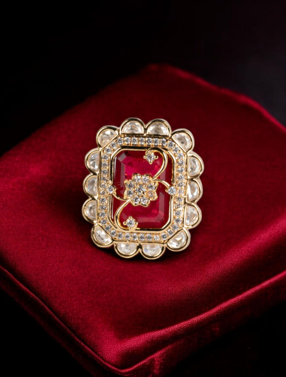 Amrapali Inspired Kundan adjustable Ring