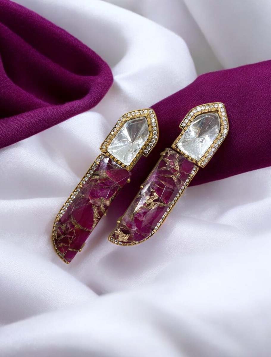 Celebrity Inspired Galaxy Kundan Long Earrings