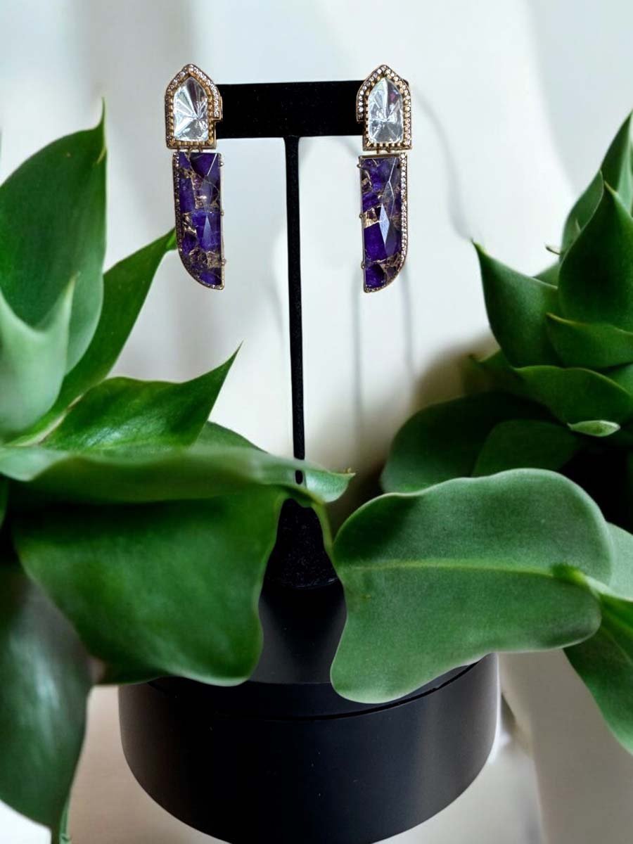 Celebrity Inspired Galaxy Kundan Long Earrings