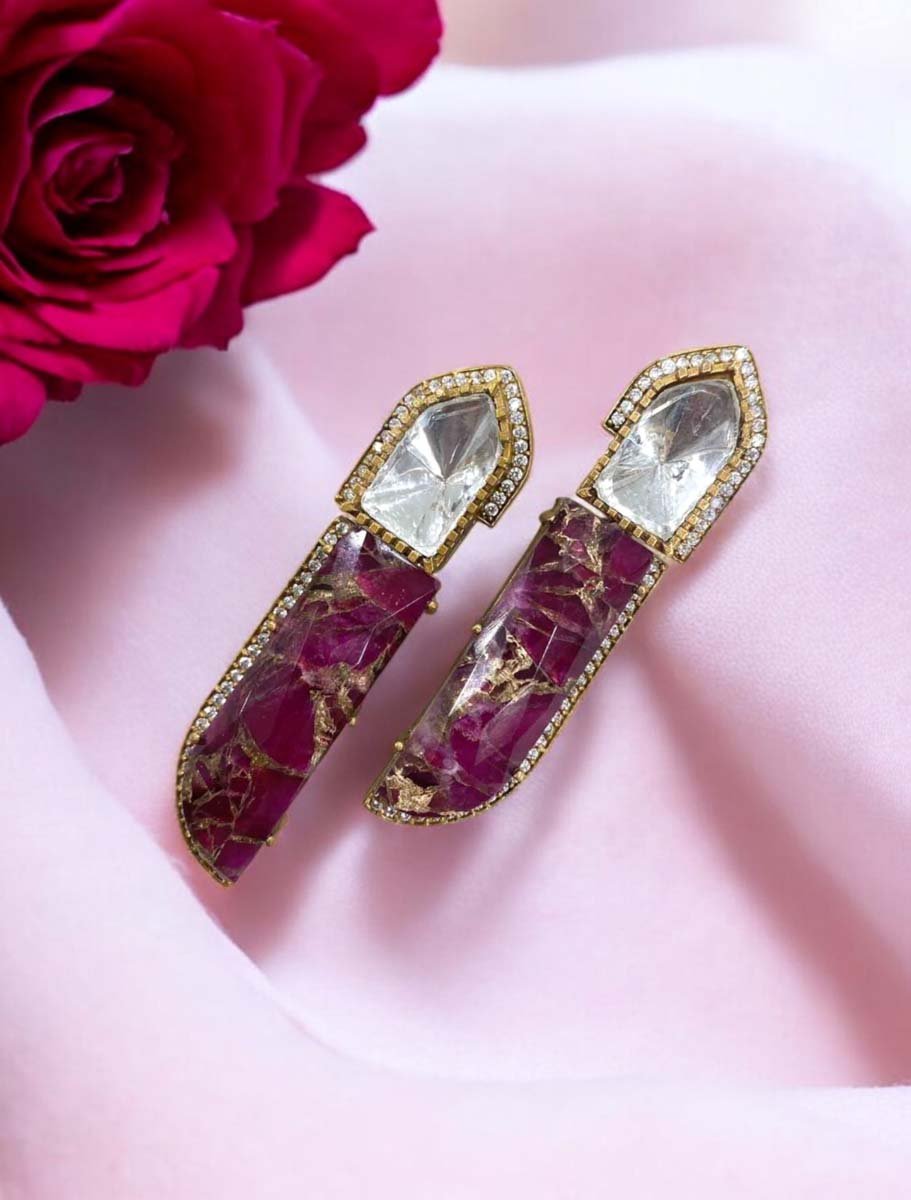 Celebrity Inspired Galaxy Kundan Long Earrings