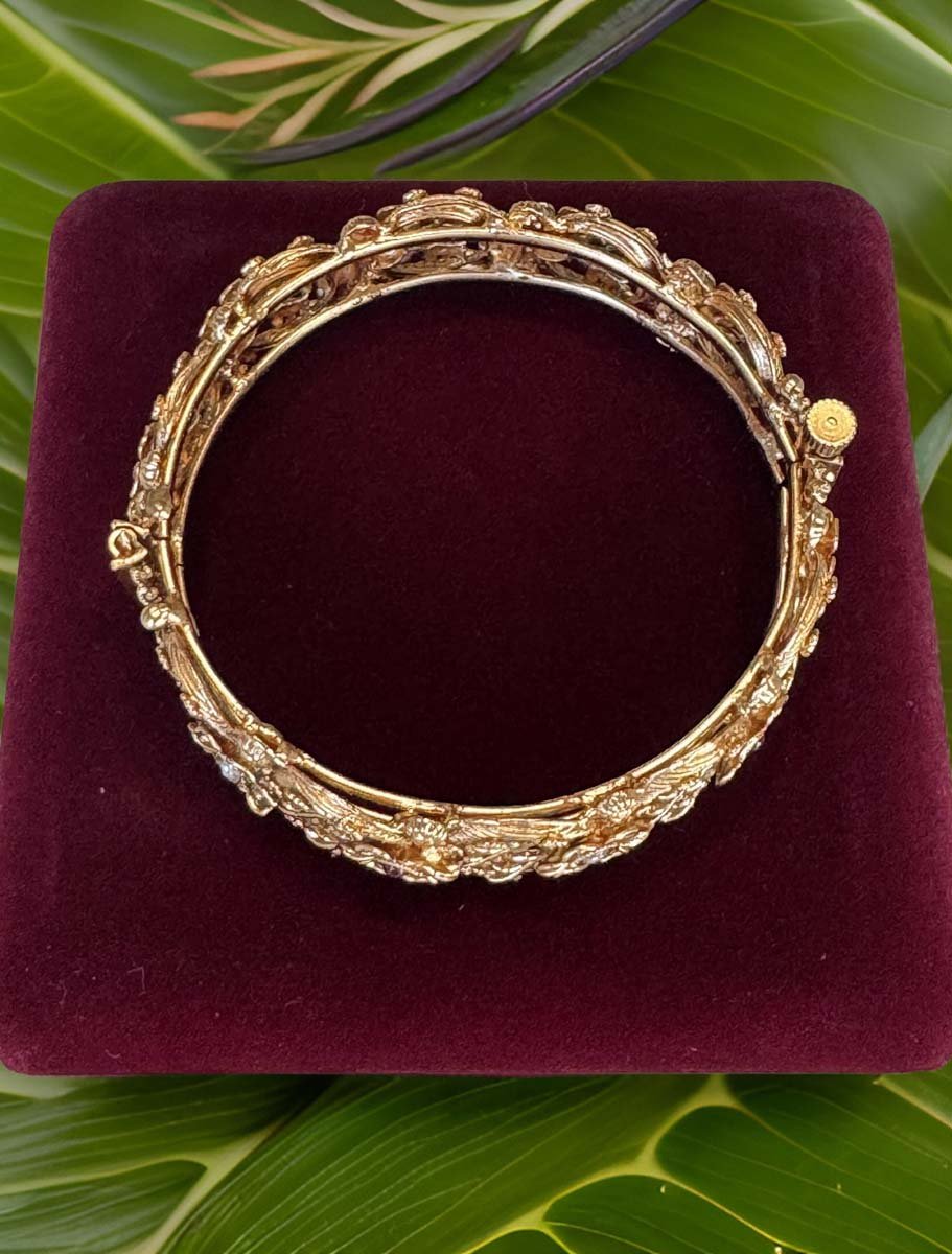 Antique Gold Rajwadi Kada Bangles