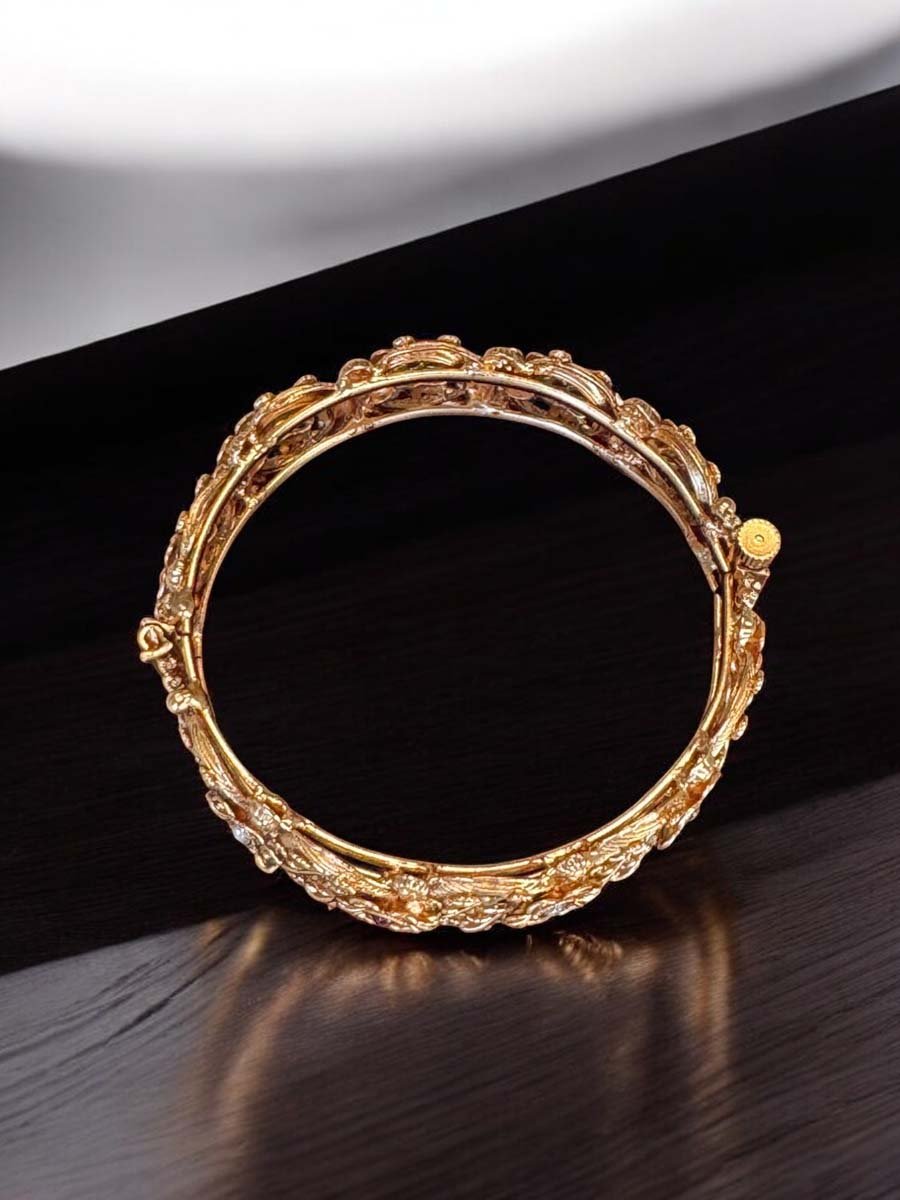 Antique Gold Rajwadi Kada Bangles