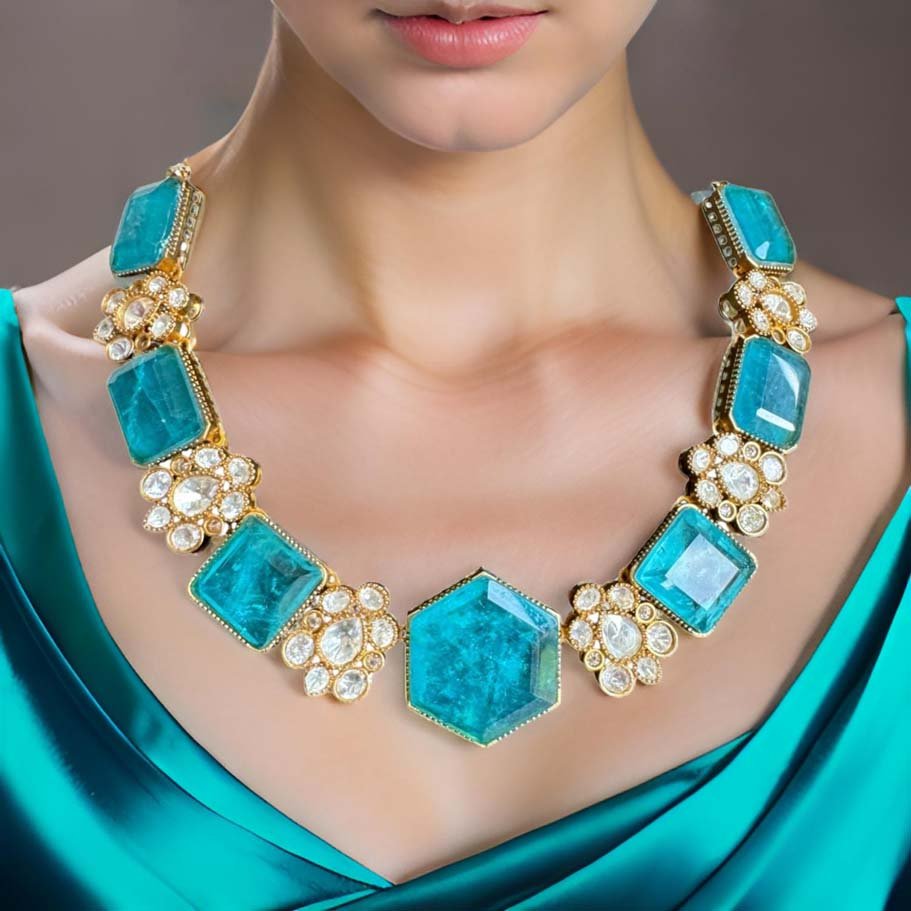 Famous Designer Inspired Monalisa Kundan Necklace Set