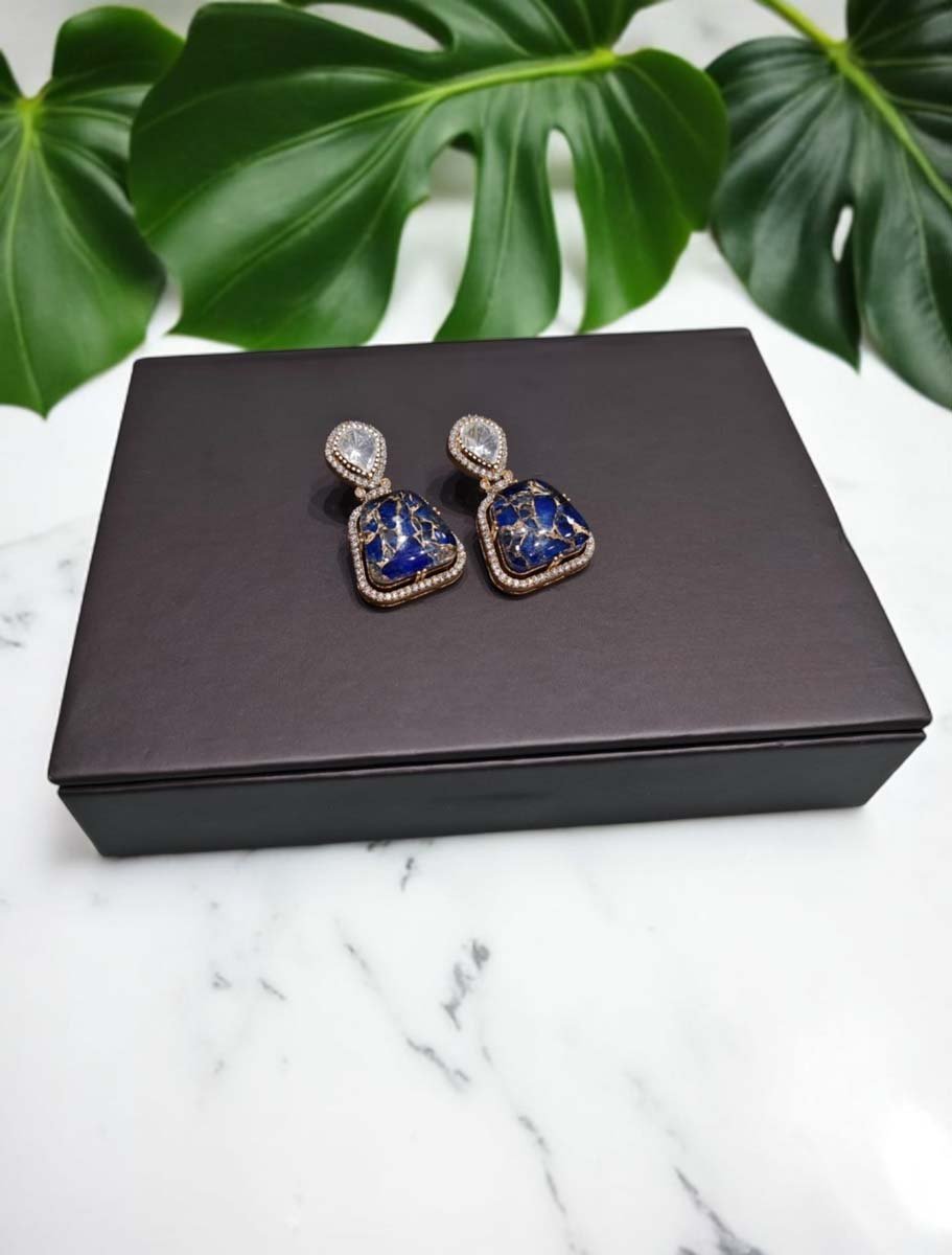 Premium Marble Doublet Stones Stud Earrings