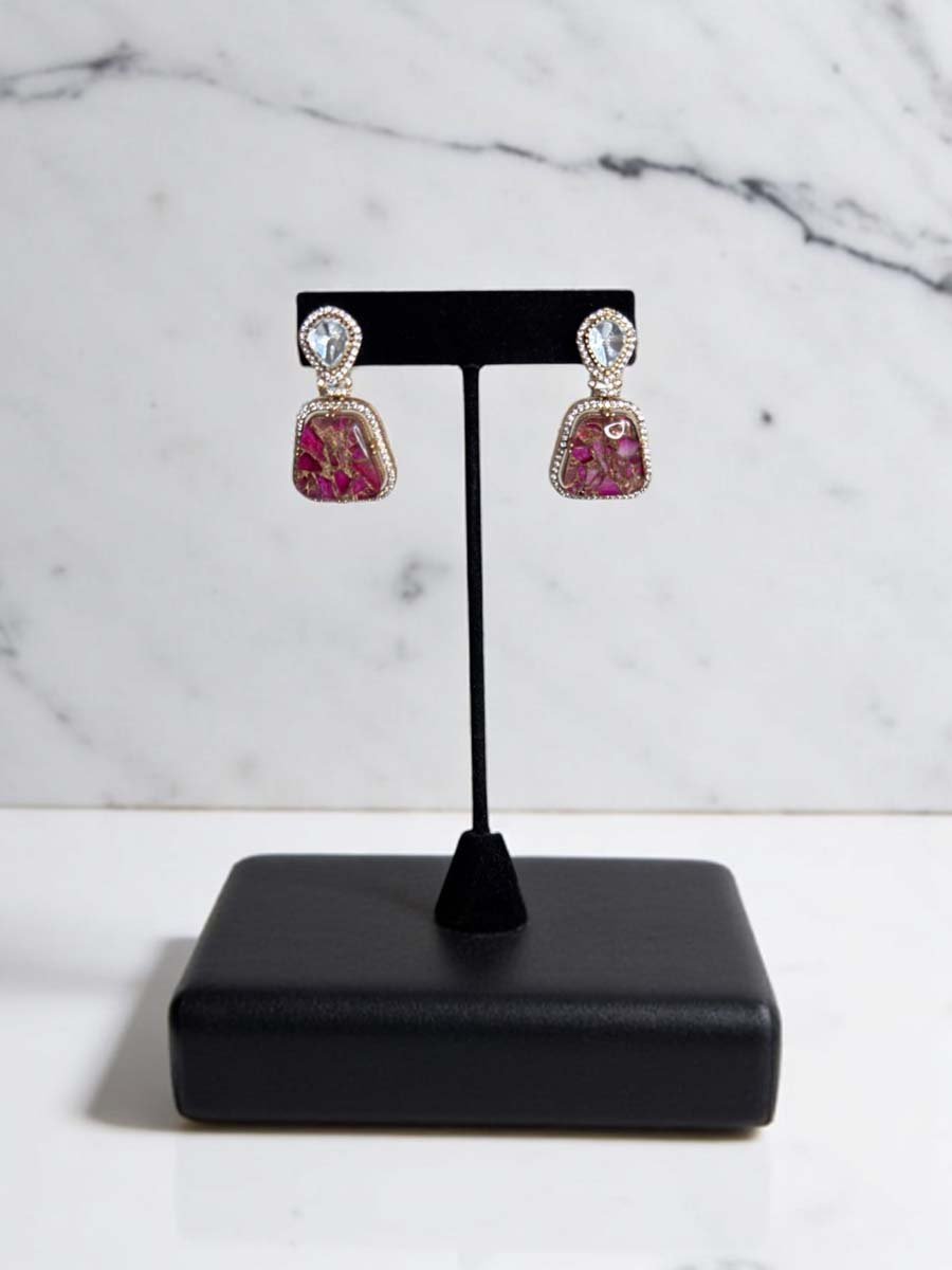 Premium Marble Doublet Stones Stud Earrings