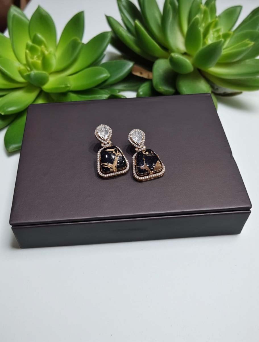 Premium Marble Doublet Stones Stud Earrings