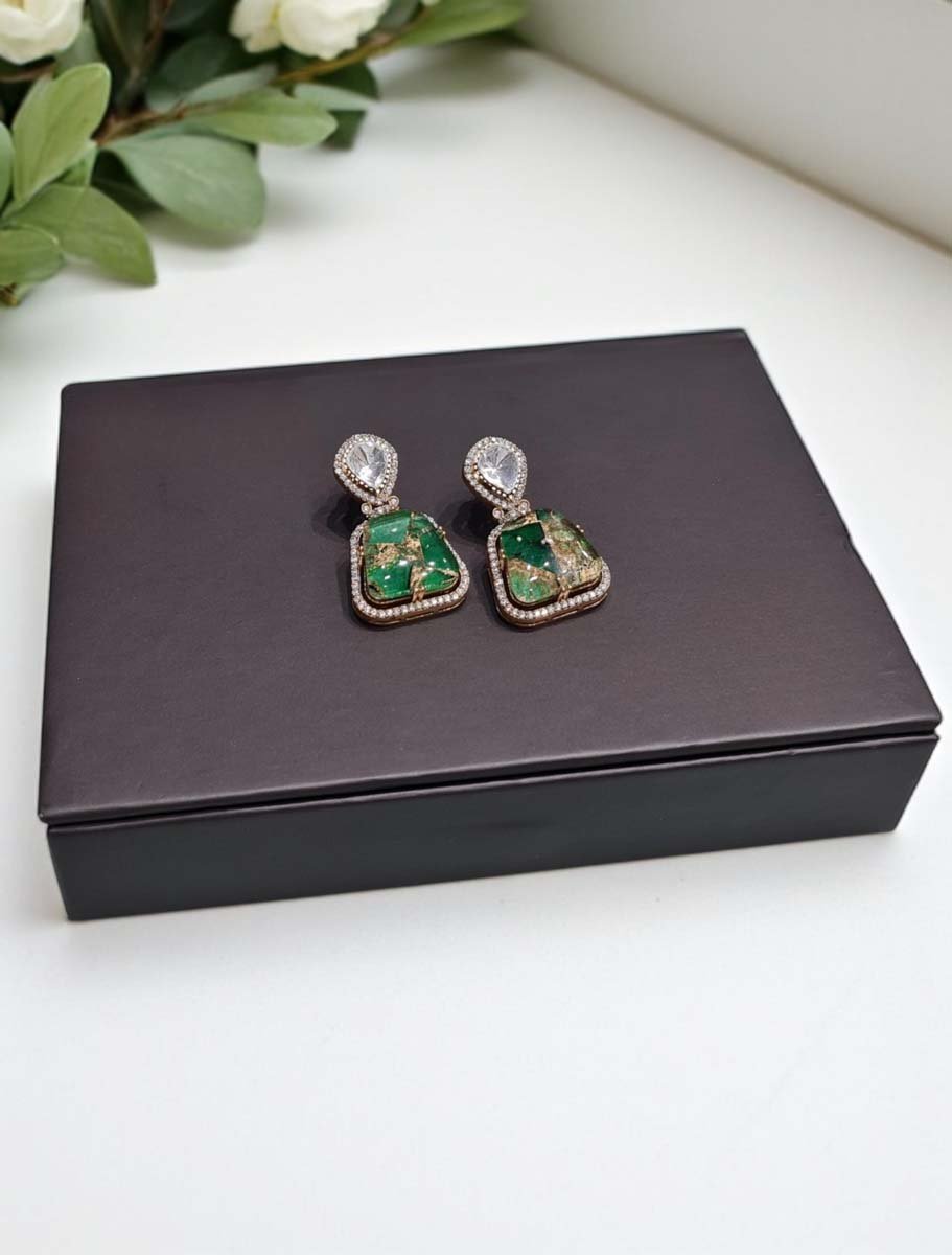 Premium Marble Doublet Stones Stud Earrings