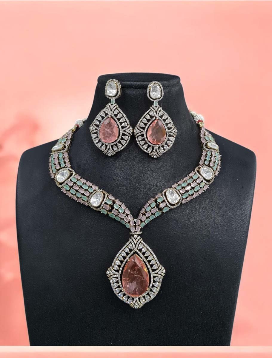 Celebrity Inspired Designer Kundan CZ Choker Set