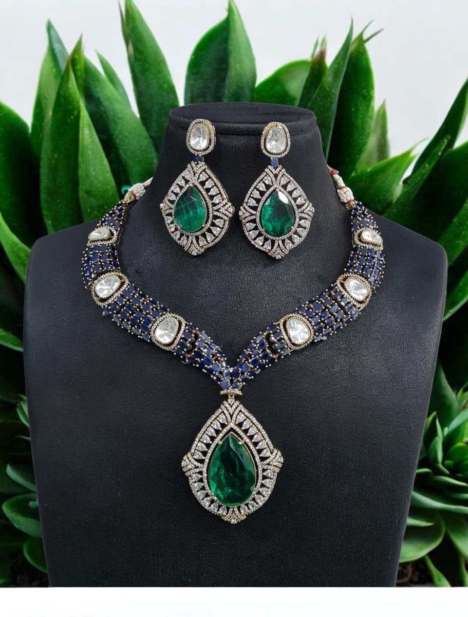 Celebrity Inspired Designer Kundan CZ Choker Set