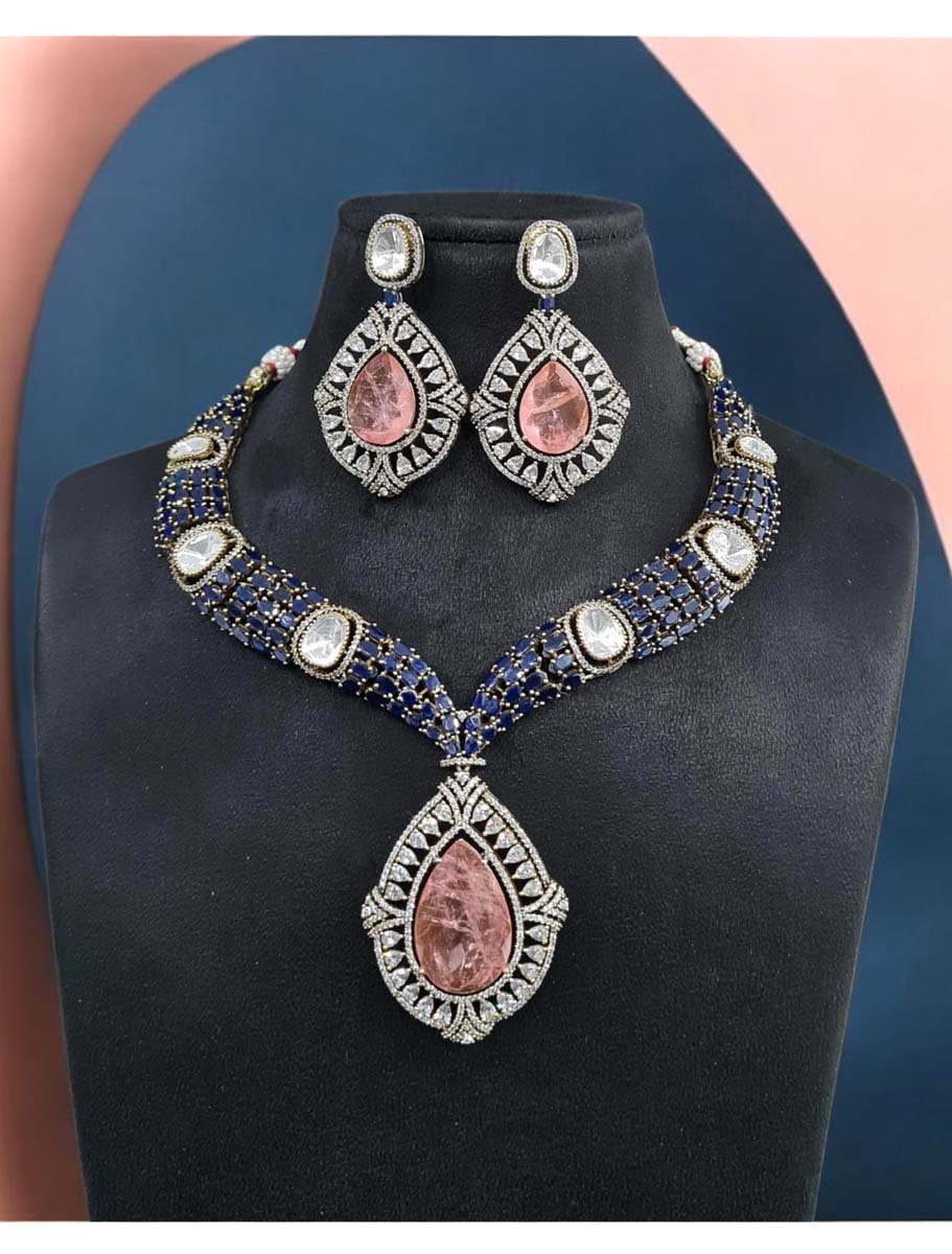 Celebrity Inspired Designer Kundan CZ Choker Set