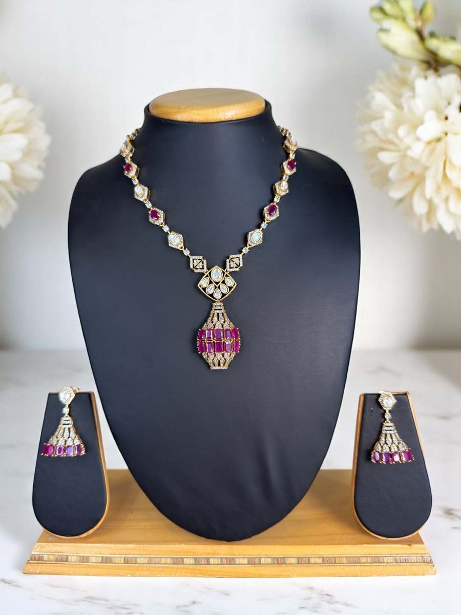 Celebrity Inspired Designer CZ Necklace set