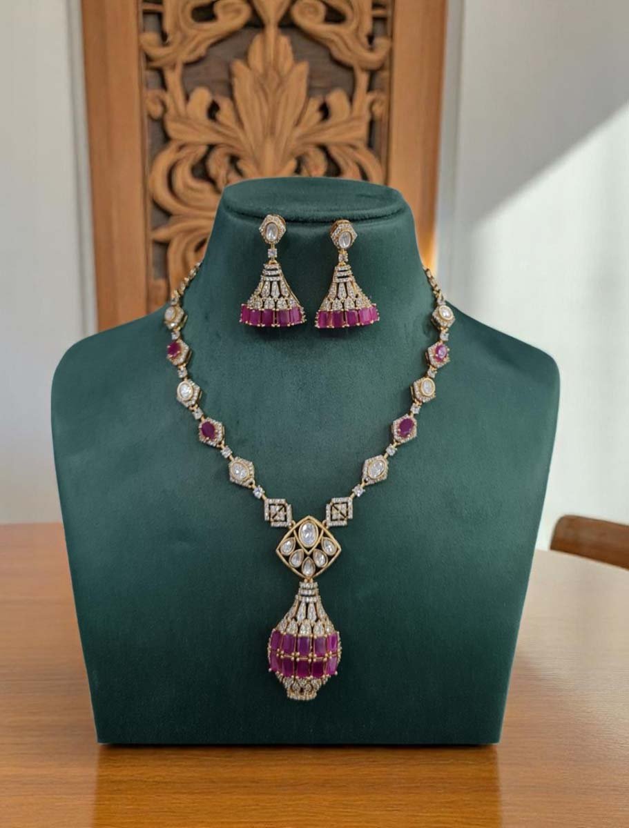 Celebrity Inspired Designer CZ Necklace set