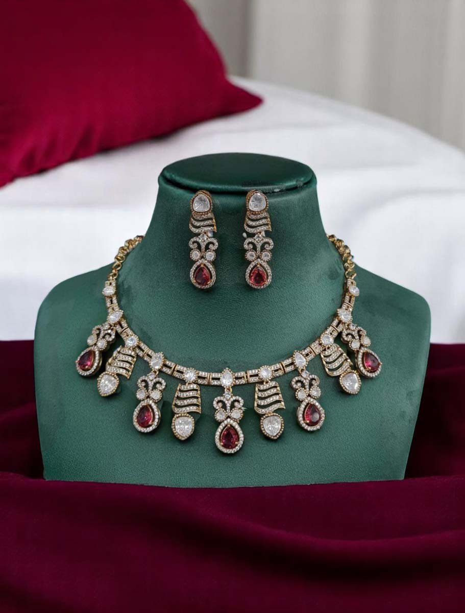 Gorgeous AD CZ Necklace Set