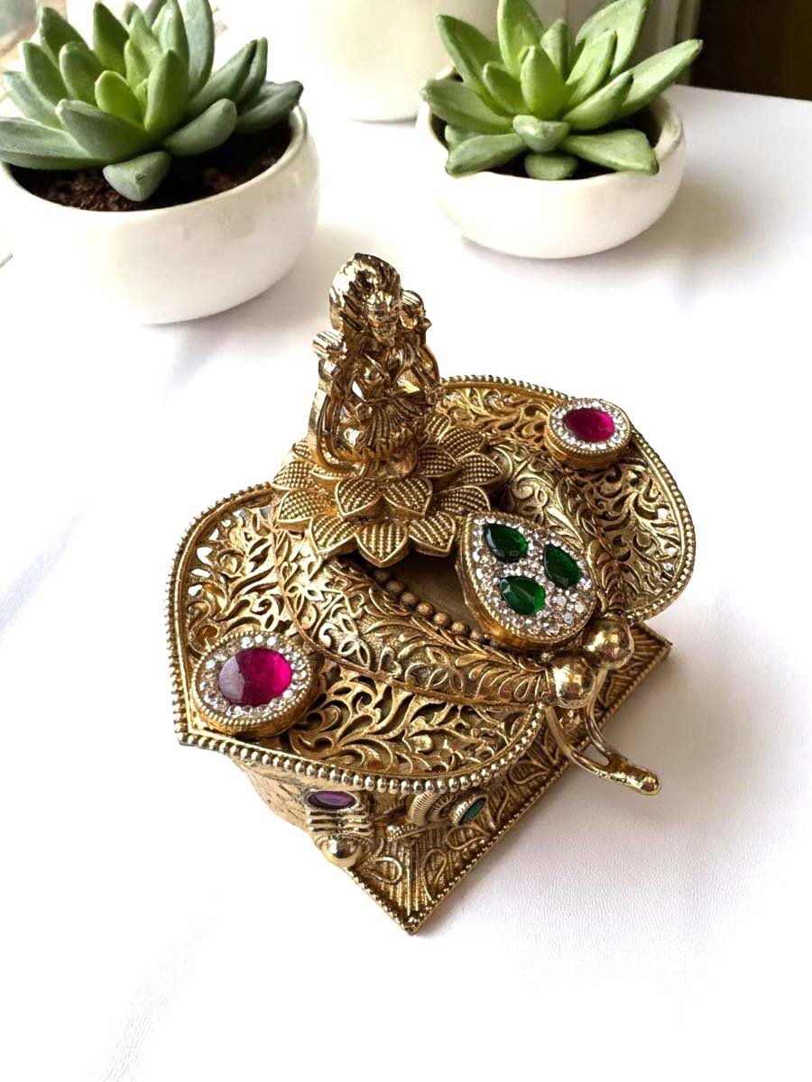 Exquisite Goddess Lakshmi Kumkum Box