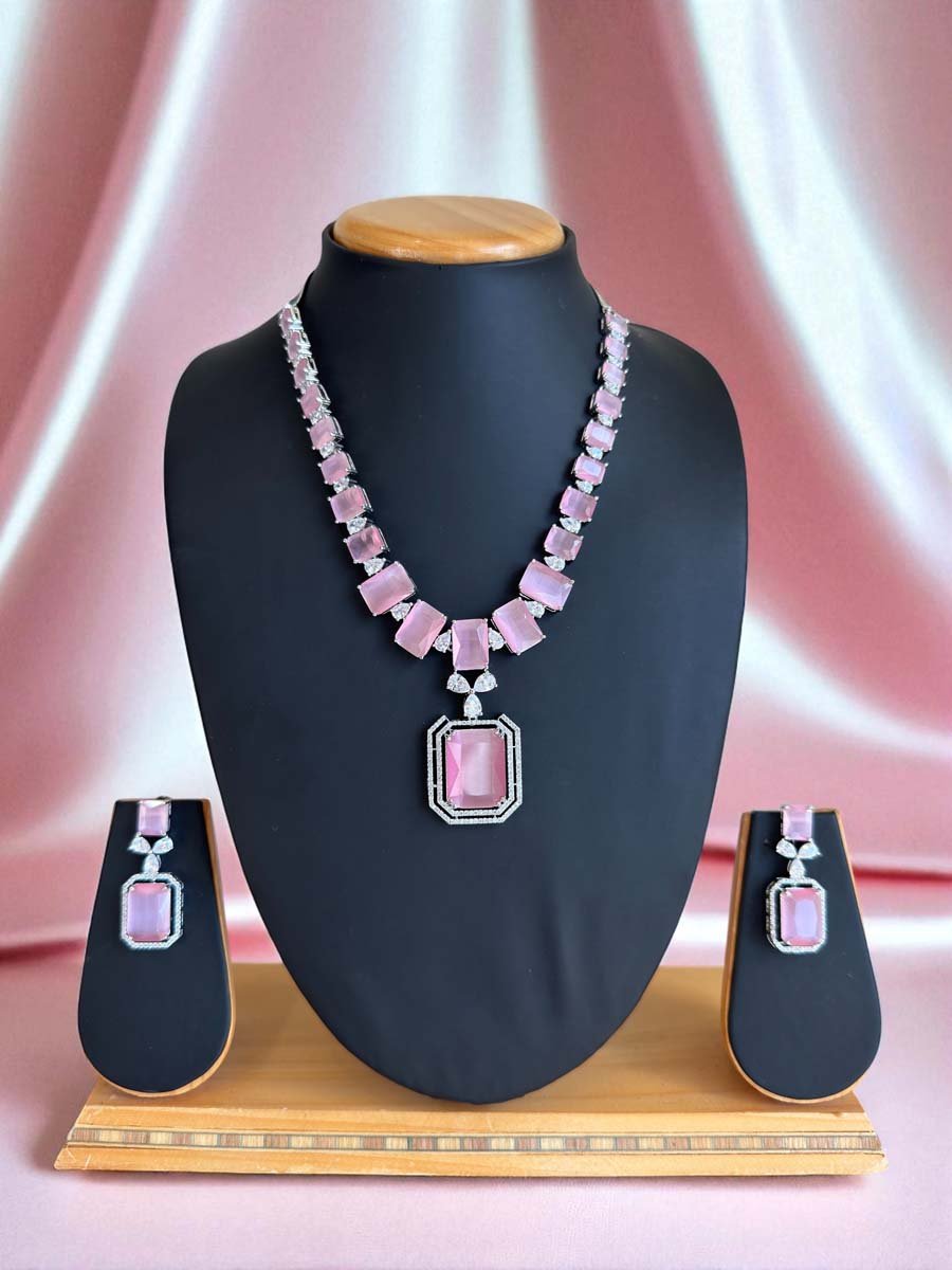 Stunning Glass Cut Designer Necklace Set