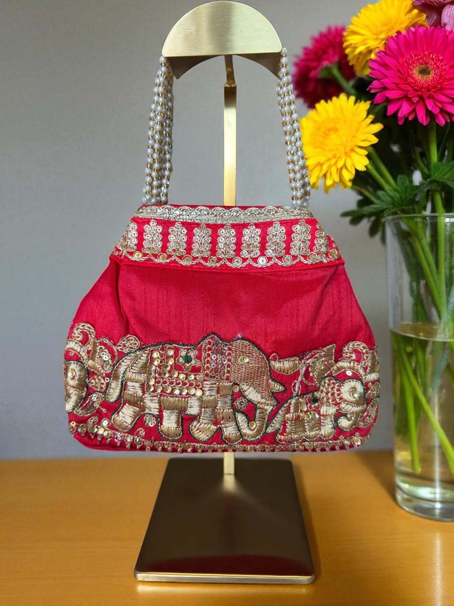 Elephant Embroidered Potli Bags