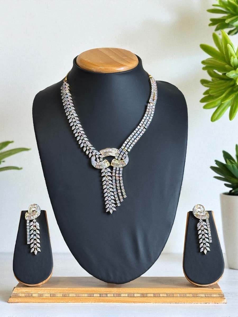 Famous Designer Trendy CZ Diamond Necklace Set
