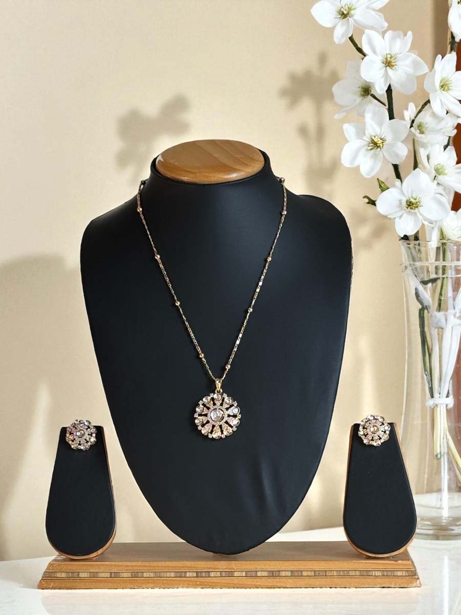 Designer Moissanite Pendant Set