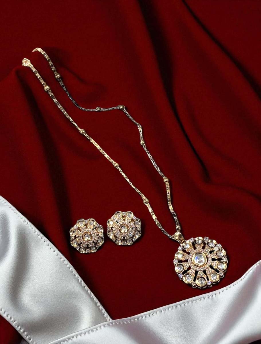 Designer Moissanite Pendant Set