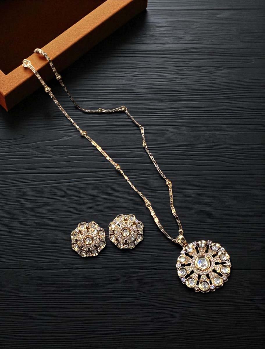Designer Moissanite Pendant Set