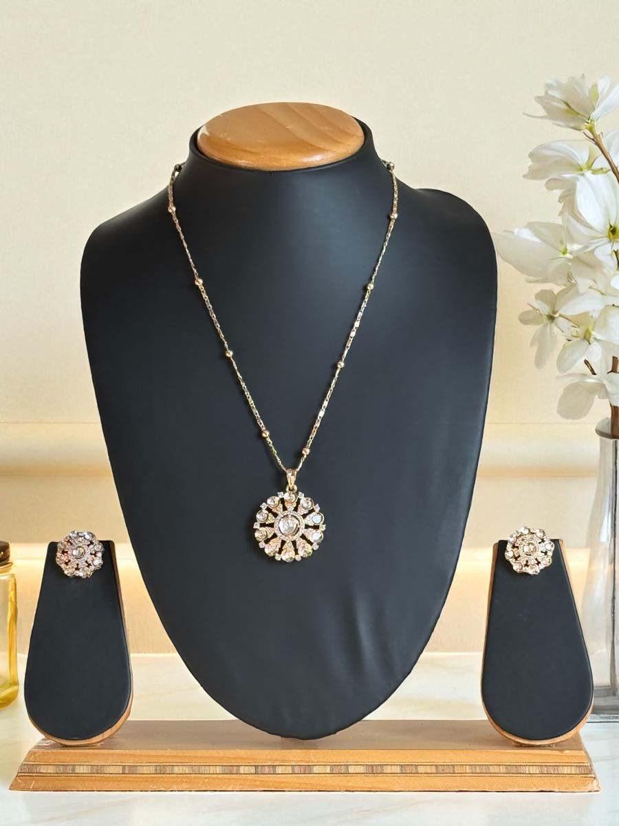 Designer Moissanite Pendant Set