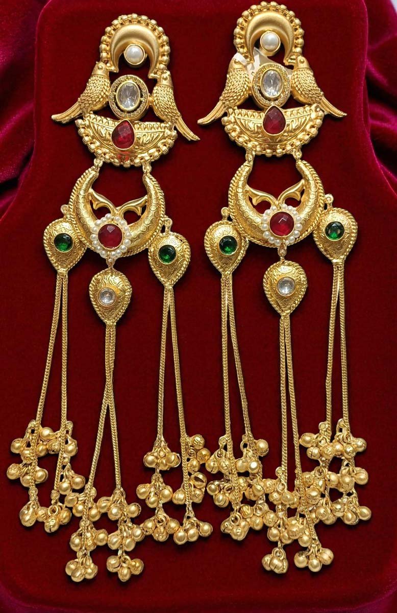 Traditional Kashmiri-style Long Earrings